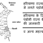 हरियाणा राज्य की सीमा से लगते पड़ोसी राज्य, हरियाणा के जिलों से लगते पड़ोसी राज्य के जिलों की जानकारी